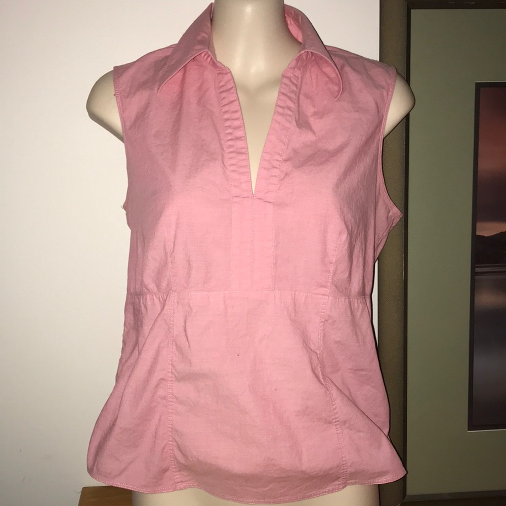 Ann Taylor Sleeveless side zipper Pink Blouse Sz 6